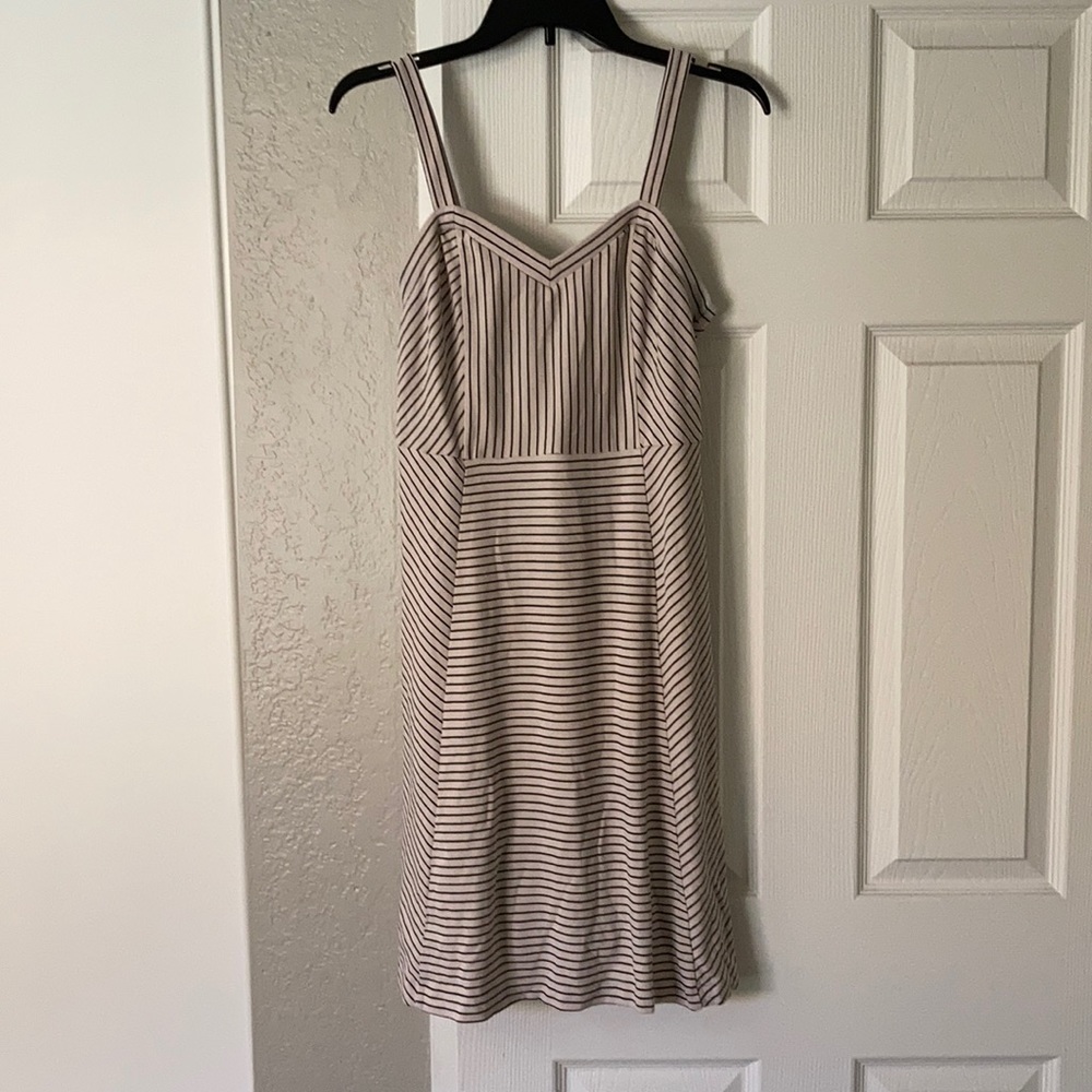 LOFT Striped Zipper Back Tank Dress